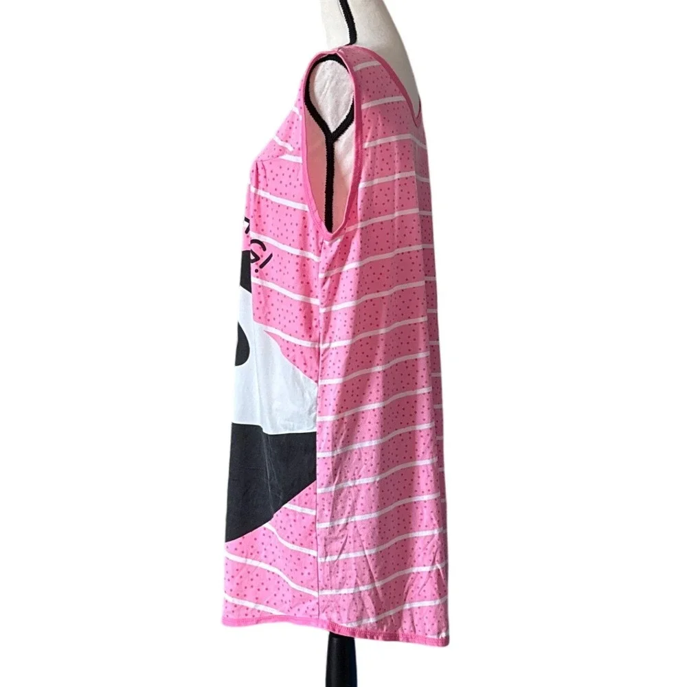 Lati Fashion Womens XL Panda Give Me‎ A Hug Sleepshirt Nightgown Pink Striped